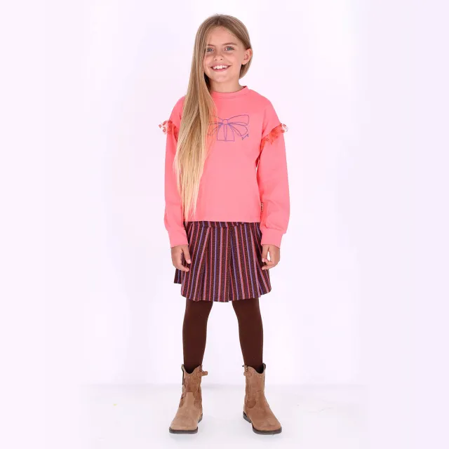 B.Nosy gestreepte rok met plooien paars Paars/roze