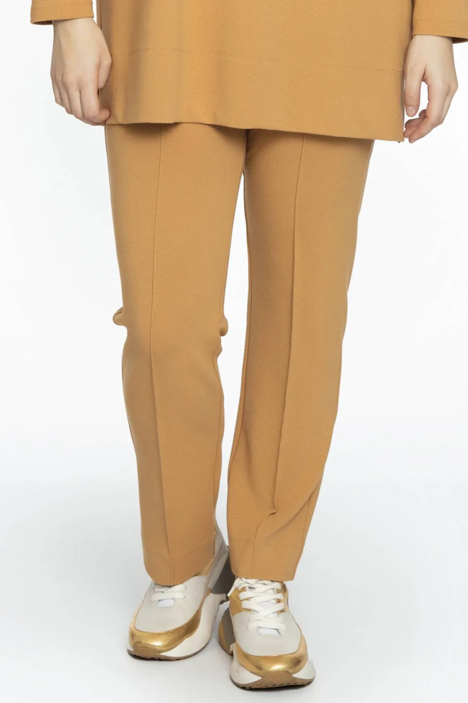 Yoek straight fit broek camel, foto 3