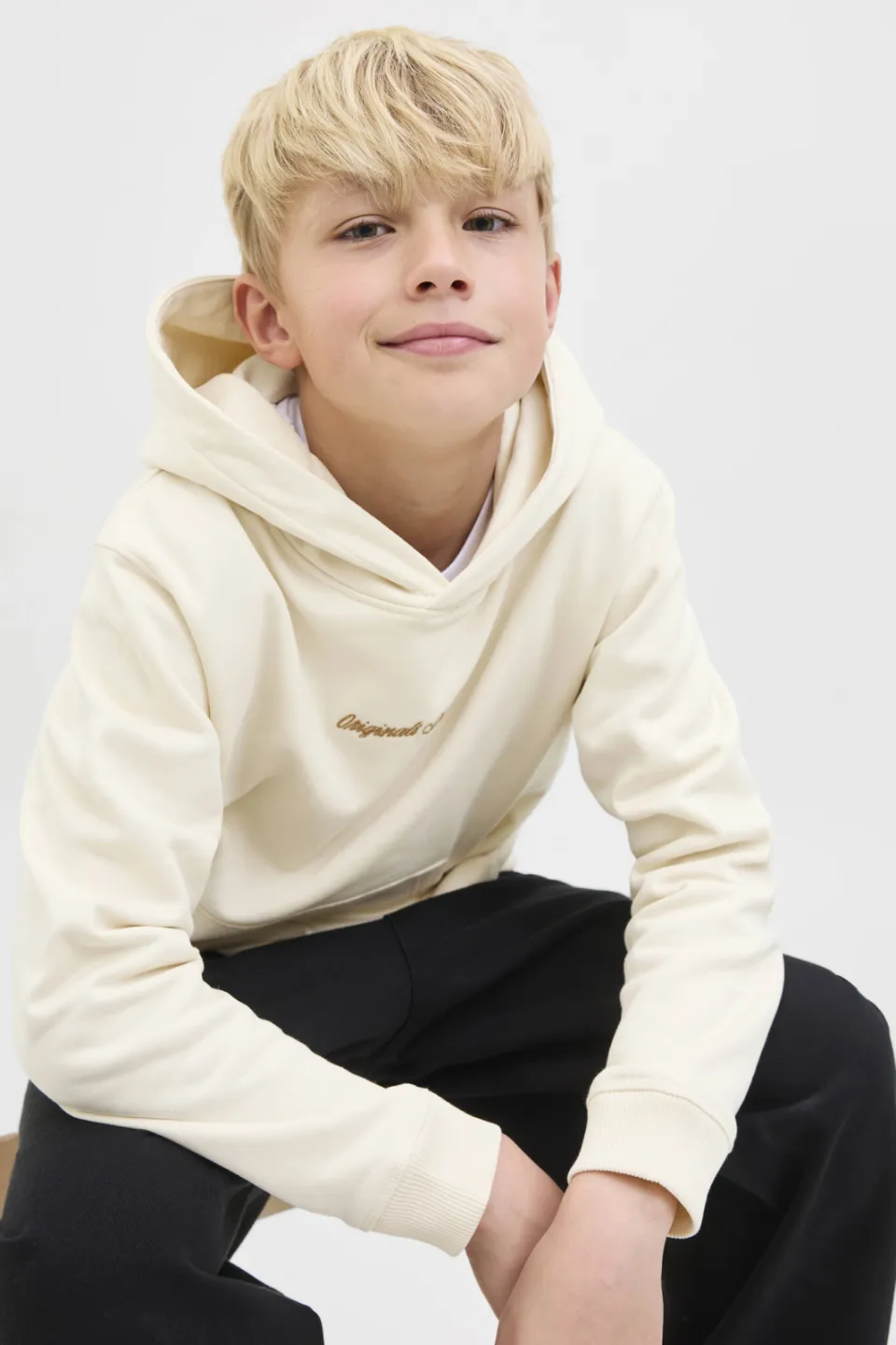 Jack & Jones JUNIOR hoodie ecru, foto 3