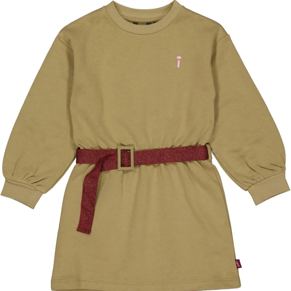 QPI korte sweatjurk met ceintuur groen, foto 3
