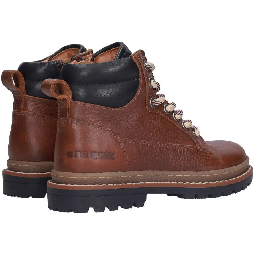 Braqeez Harvey leren enkelboots met profielzool - bruin, foto 3