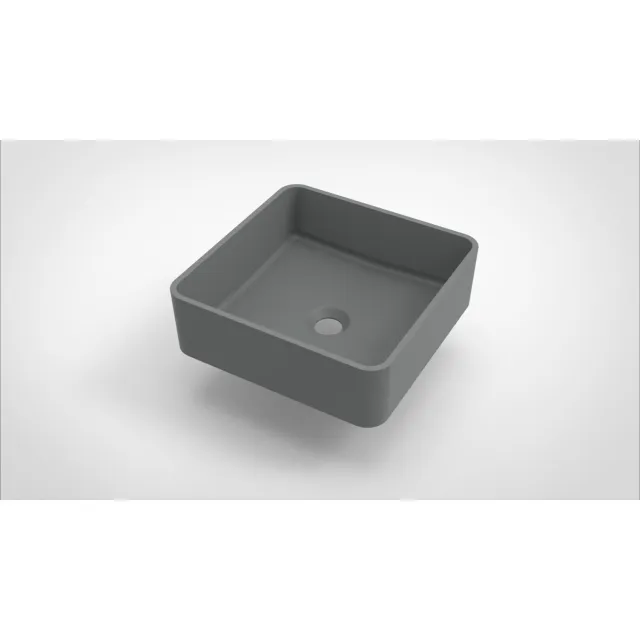 Arcqua Opbouw Waskom Arcqua Case Vierkant 37x37 cm Mat Grijs