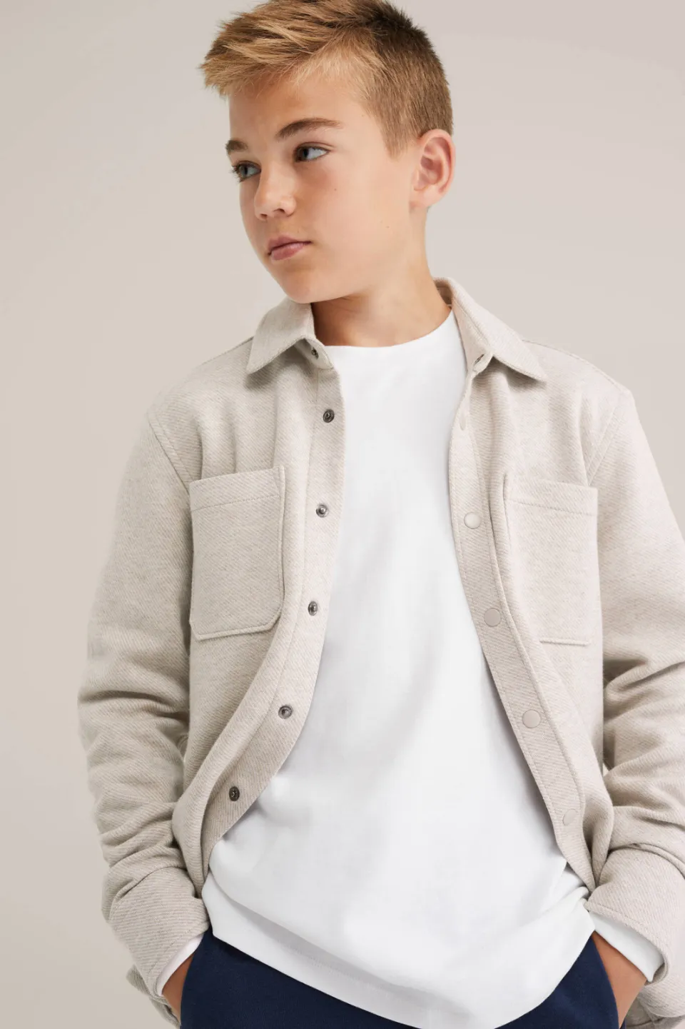 WE Fashion overshirt beige, foto 4