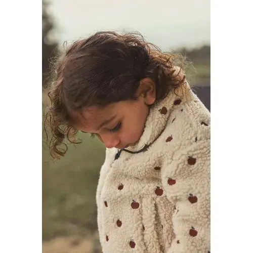 Lil' Atelier MINI teddy jas met appelprint ecru, foto 5