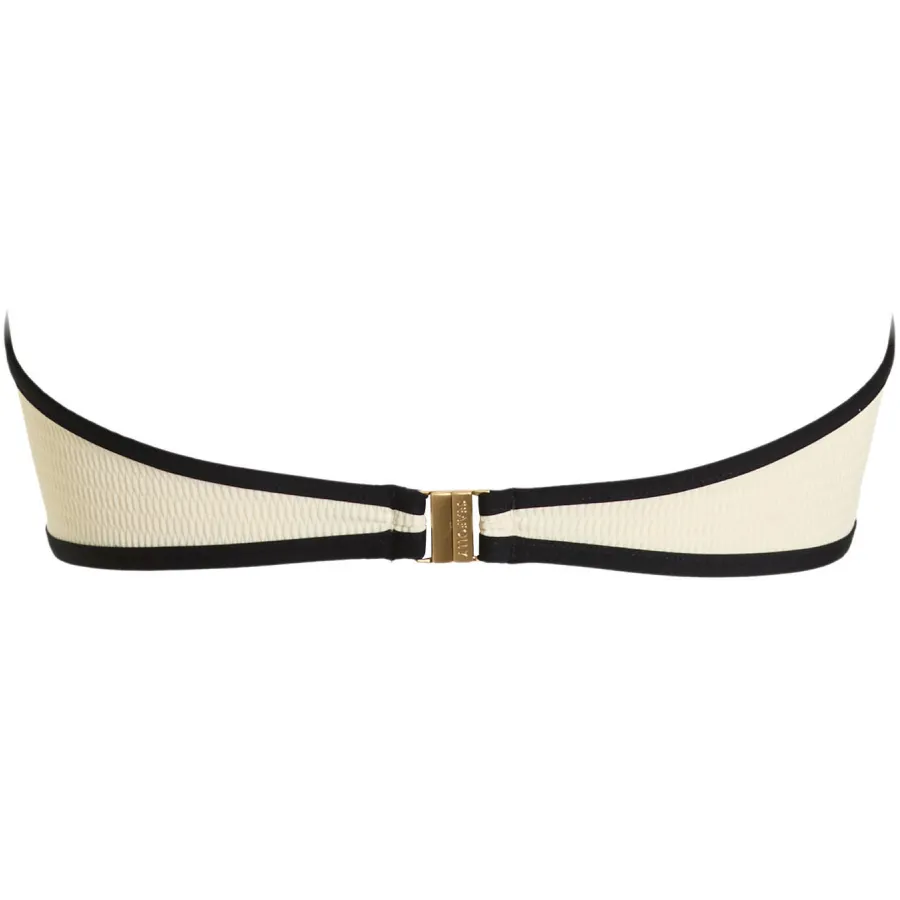 Seafolly Beach Bound bandeau bikinitop ecru/zwart, foto 3