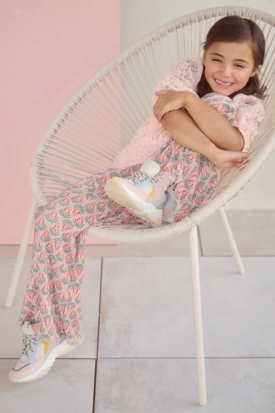 Nono regular casual broek groen roze, foto 4