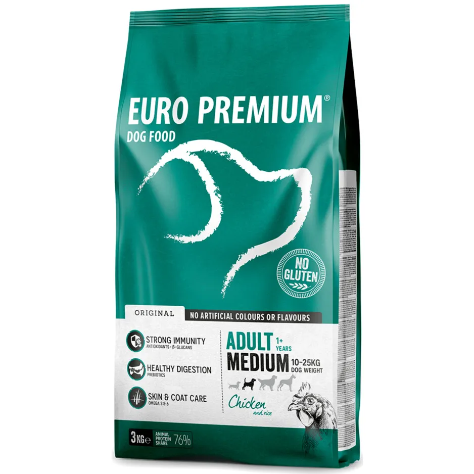 Euro-Premium Adult Medium Kip - Rijst 3 kg, foto 3