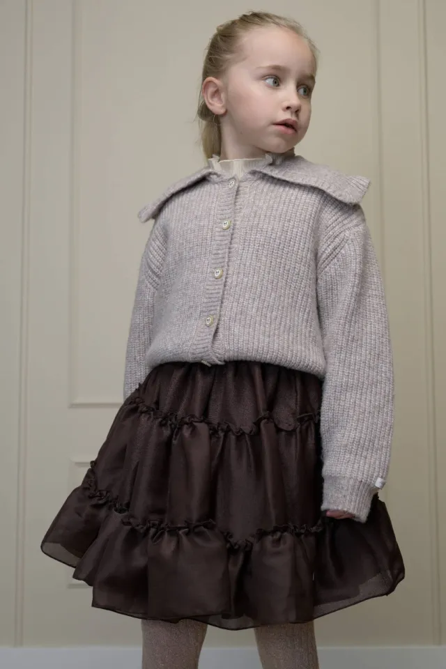 Le Chic gebreid vest met wol - zand