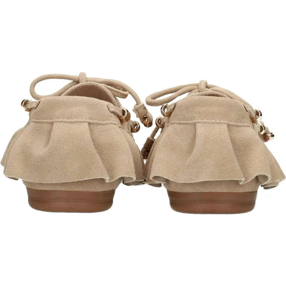 Poelman suède mocassins met kraaltjes en studs - zand, foto 4