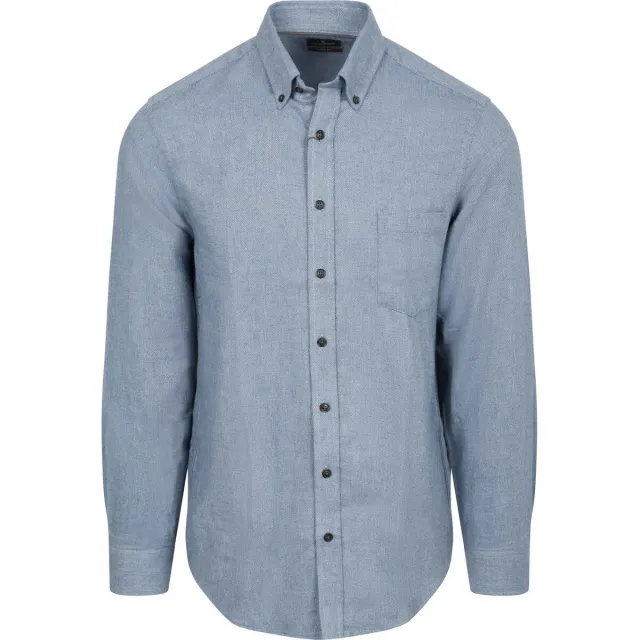 Casa Moda Overhemd Lange Mouw Casamoda Overhemd Faux Uni Blauw