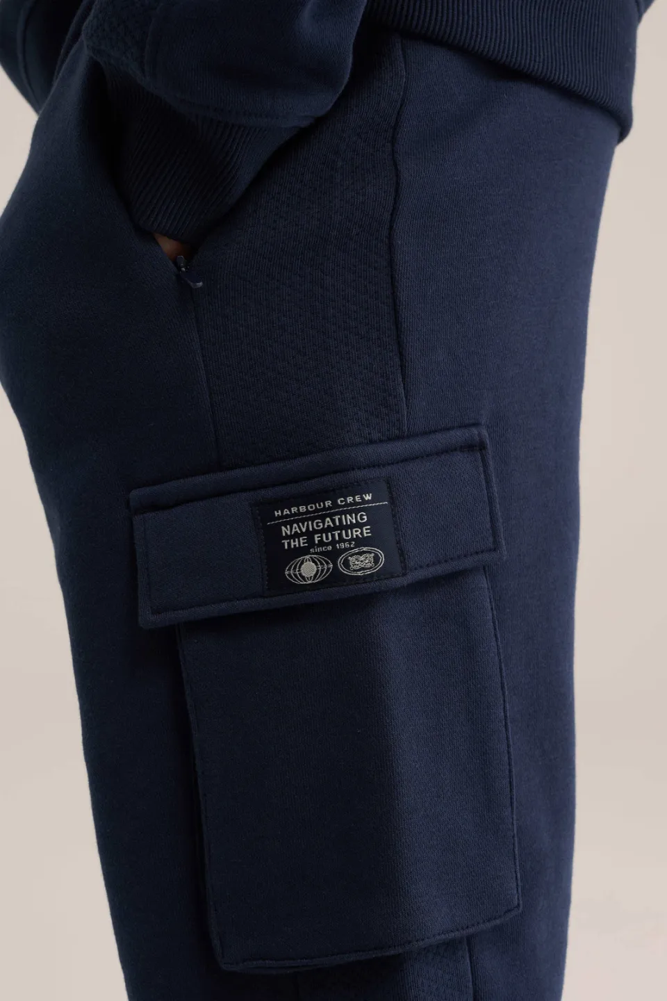 WE Fashion tapered sweatpants joggingbroek donkerblauw, foto 4