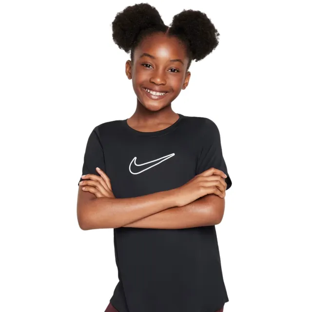 Nike One Fitted Sportshirt meisjes 140 Zwart
