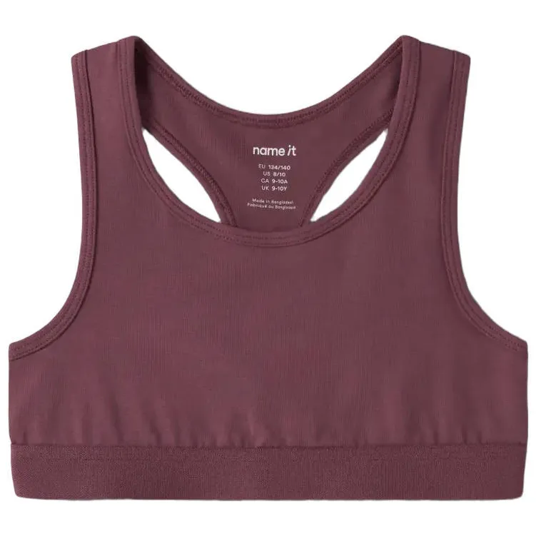 NAME IT KIDS sport-bh's donkerrood set van 2 donkerrood/ecru, foto 3