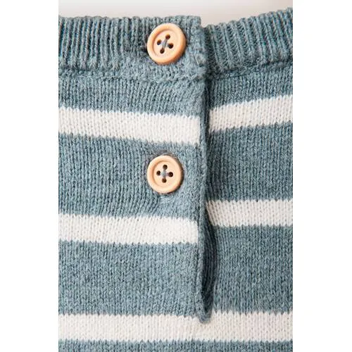 Mango Kids gebreide gestreepte trui - blauw, foto 3