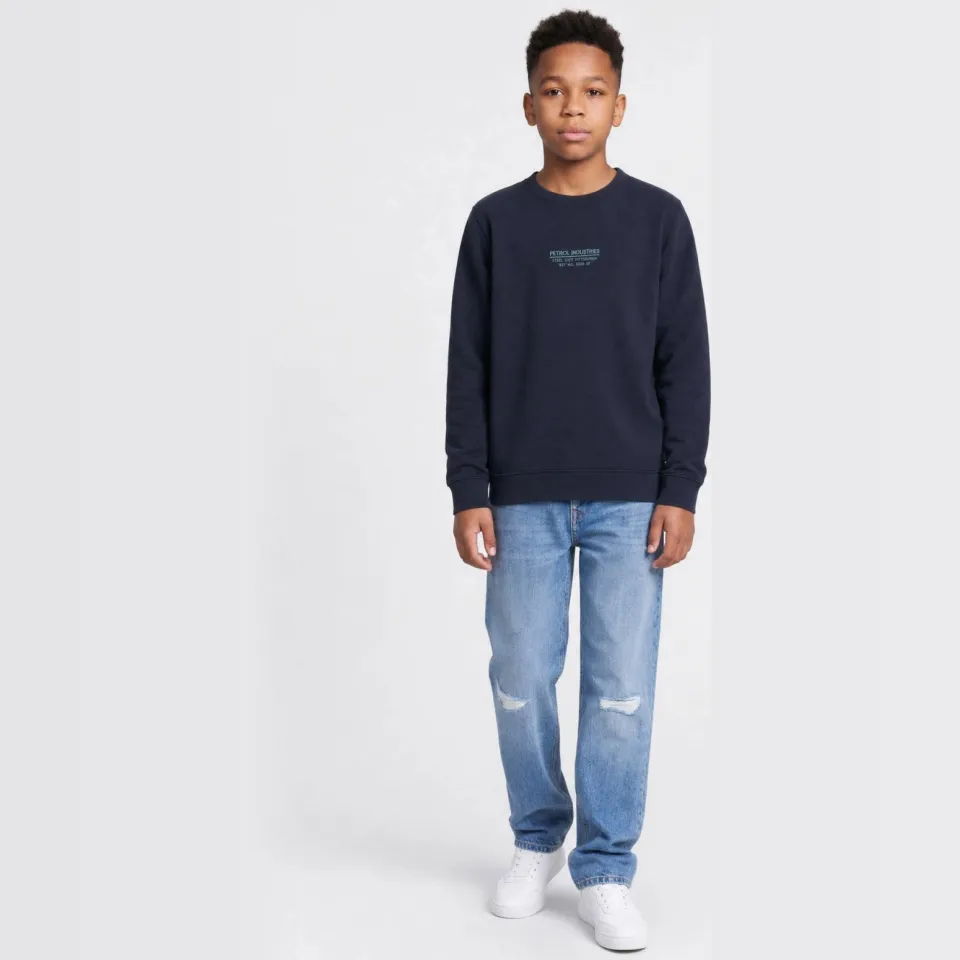 Petrol Industries rechtvallende sweater met print - marineblauw, foto 2