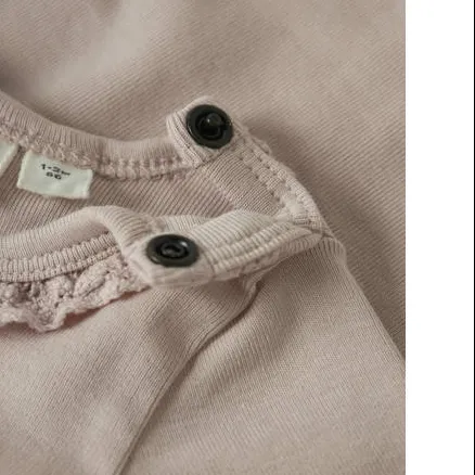Lil' Atelier BABY romper lichtroze Meisjes Stretchkatoen Ronde hals Effen, foto 3