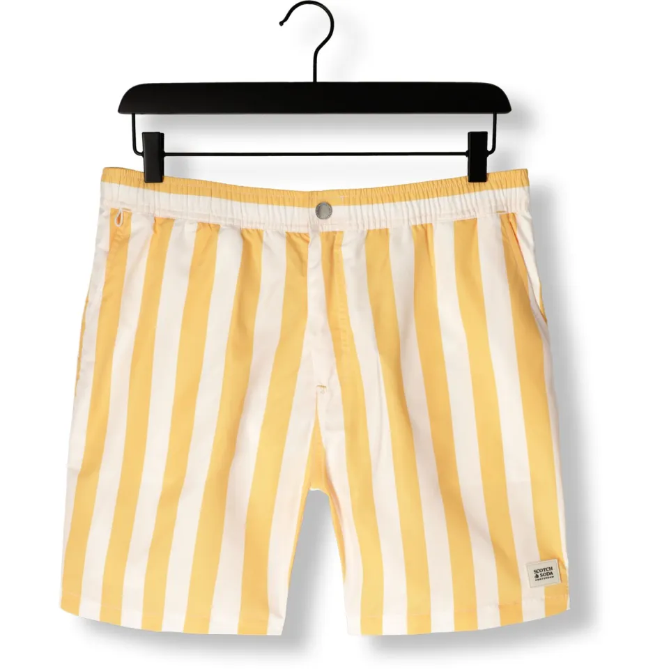 Scotch & Soda Striped mid-length zwemshort geel, foto 2