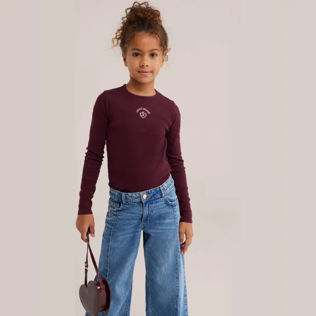 WE Fashion longsleeve donkerpaars