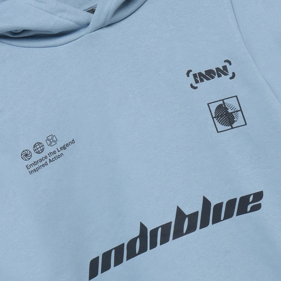 Indian Blue Jeans rechtvallende hoodie met tekst - lichtblauw, foto 6