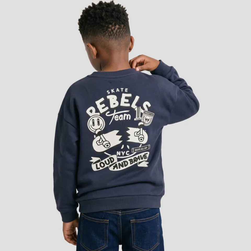 Orange Stars sweater met backprint - donkerblauw, foto 4