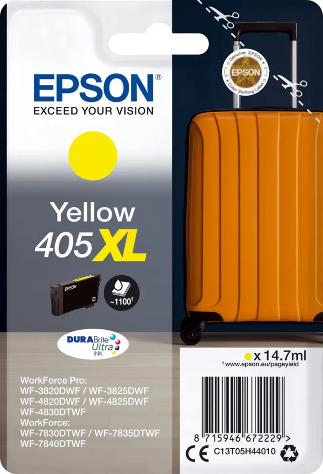 Epson 405XL inktcartridge geel, 1100 pagina's