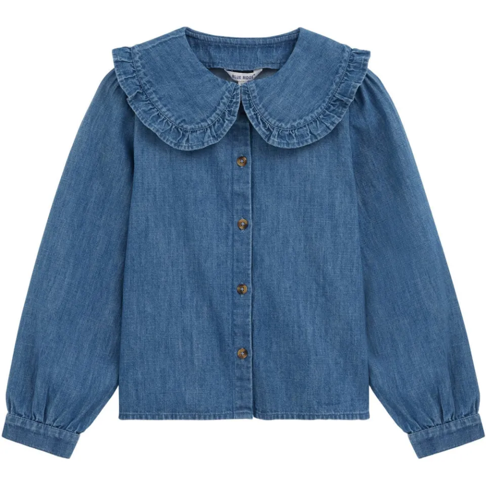 WE Fashion Blue Ridge denim blouse mediumblauw, foto 3