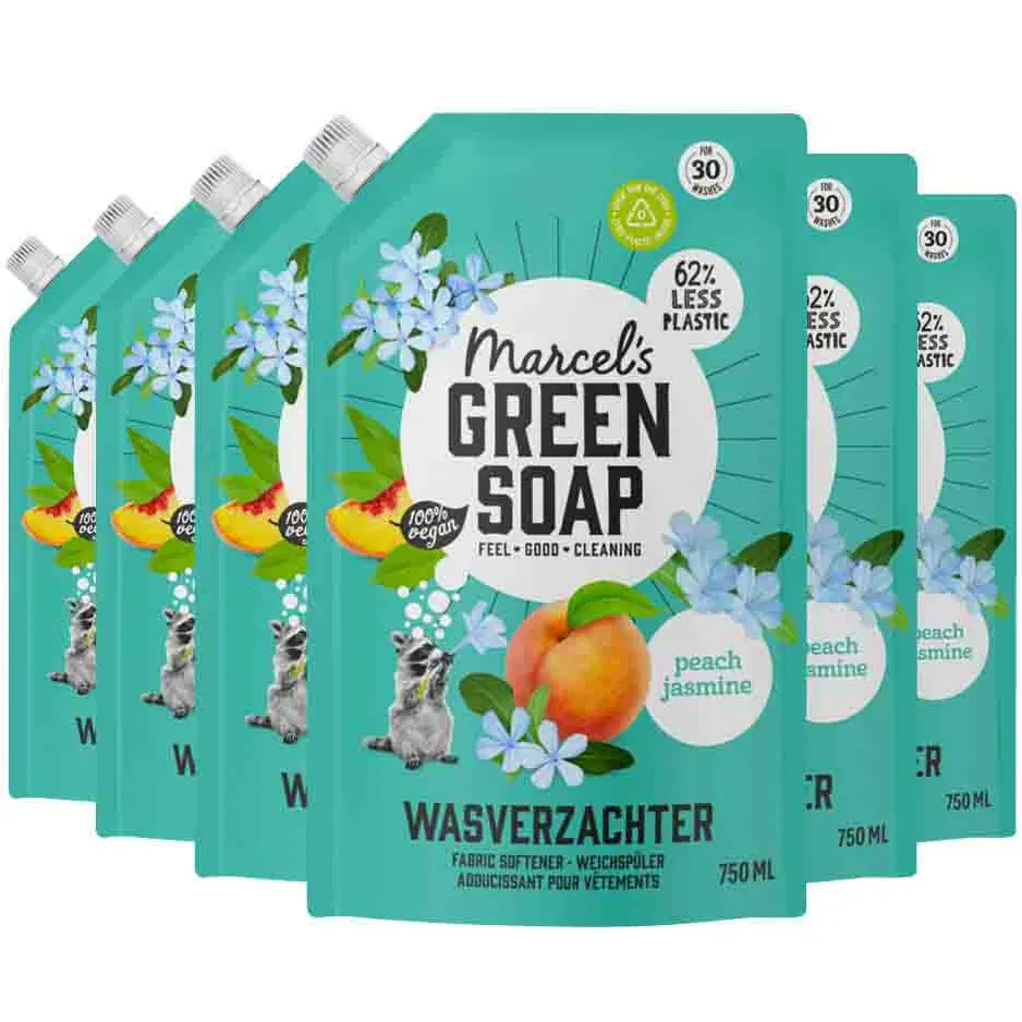Marcel's Green Soap wasverzachter Perzik & Jasmijn navulling