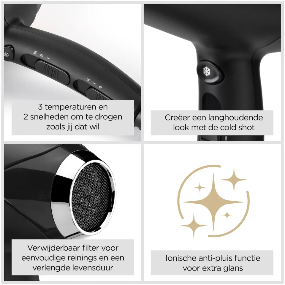 BaByliss D572DE föhn zwart, foto 3