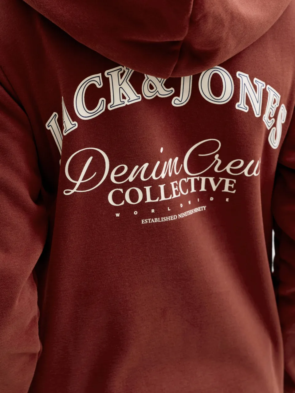 Jack & Jones JUNIOR rechtvallende hoodie met backprint - rood, foto 5
