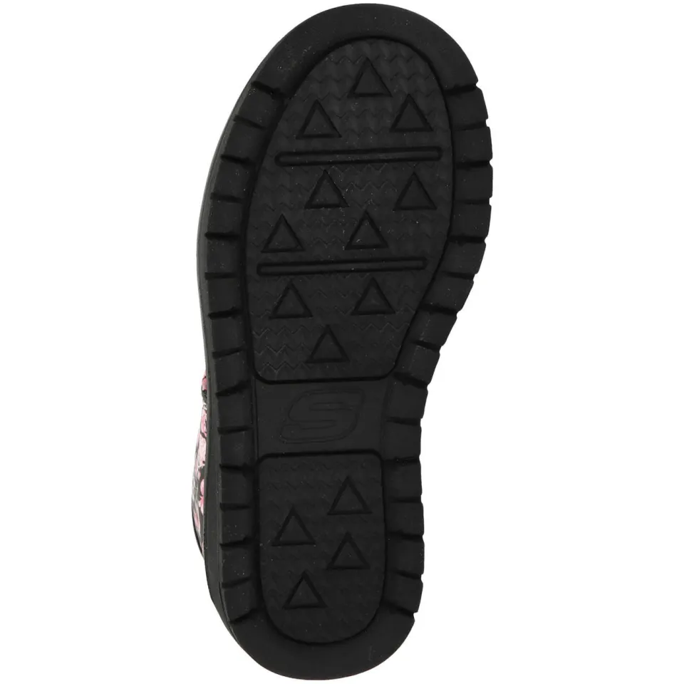 Skechers gebloemde enkelboots met profielzool - zwart/roze, foto 7