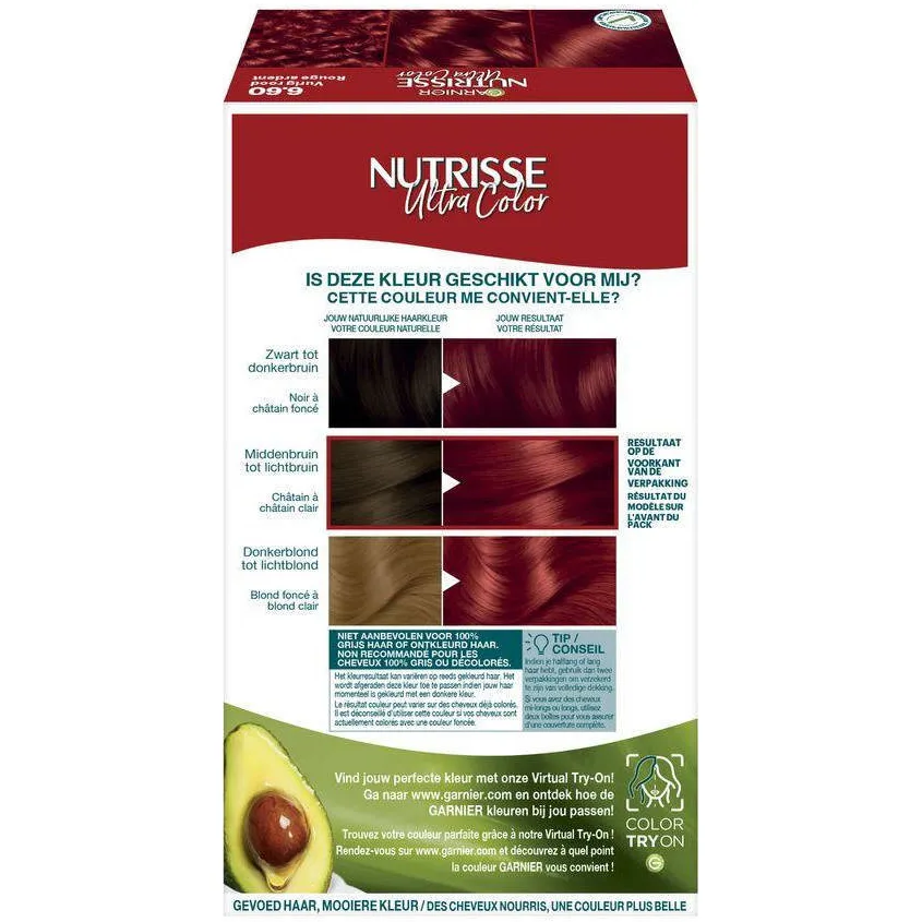 Garnier Nutrisse Ultra Color haarkleuring 6.60 vurig rood