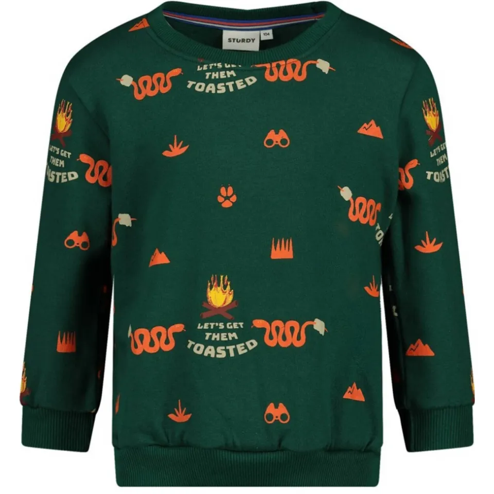 Sturdy sweater groen Chasing trails, foto 3