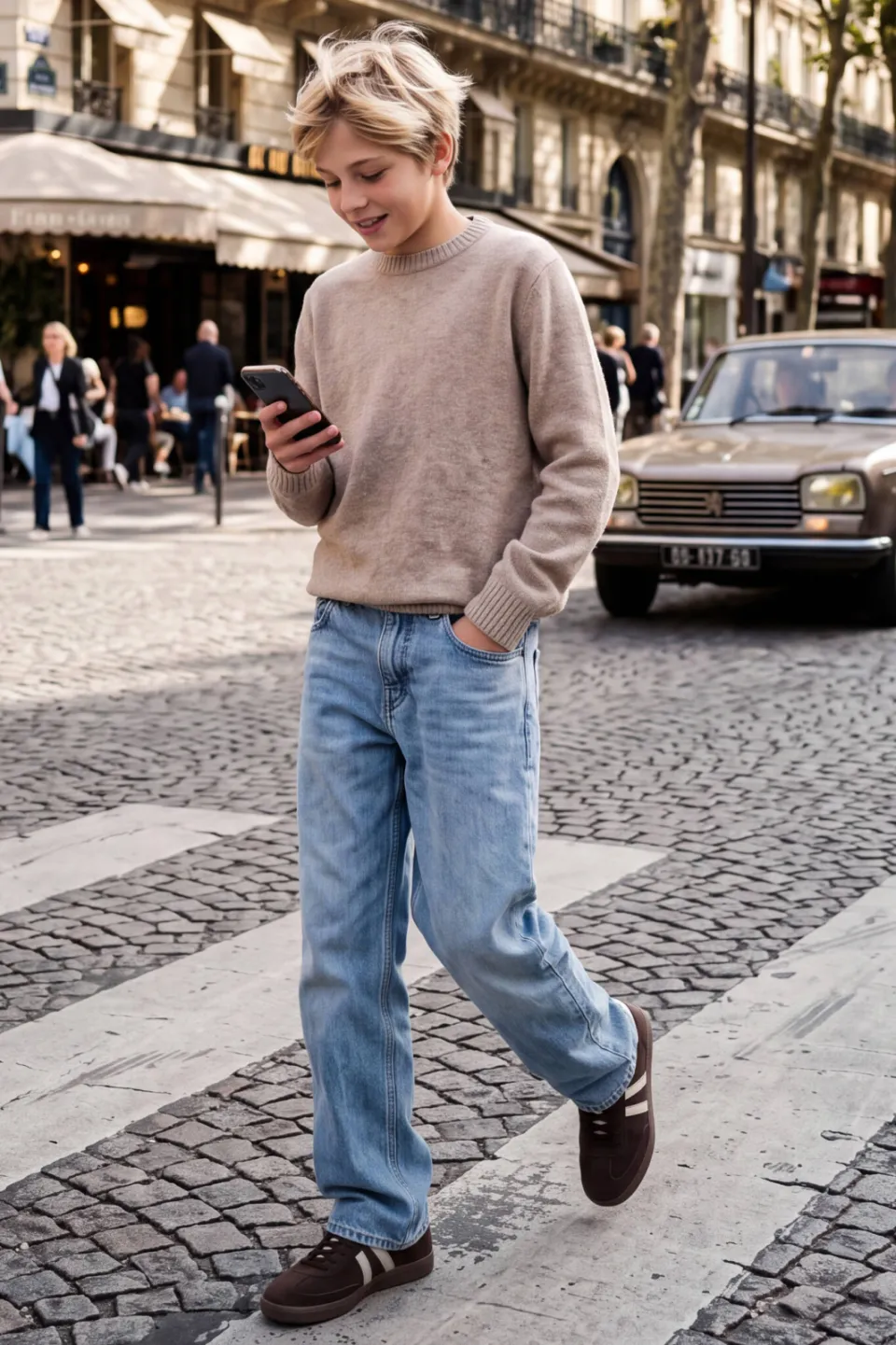 Jack & Jones JUNIOR gebreide trui met wol - beige, foto 7