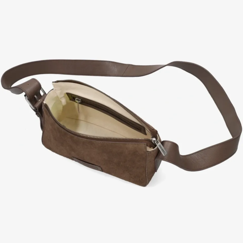 Shabbies Amsterdam suede schoudertas Venice taupe, foto 2