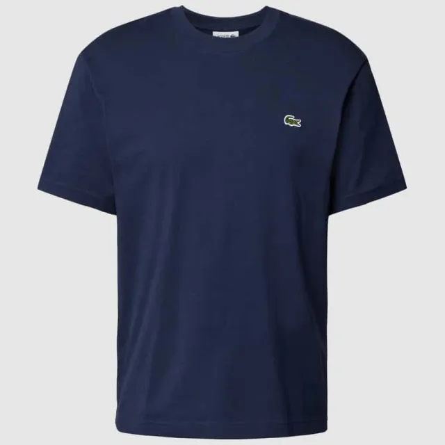 Lacoste T-shirt met logodetail, model 'BASIC ON' navy blue, foto 2