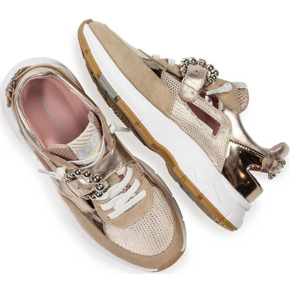 Floris Van Bommel Daysi 08.03 suède sneakers goud, foto 2