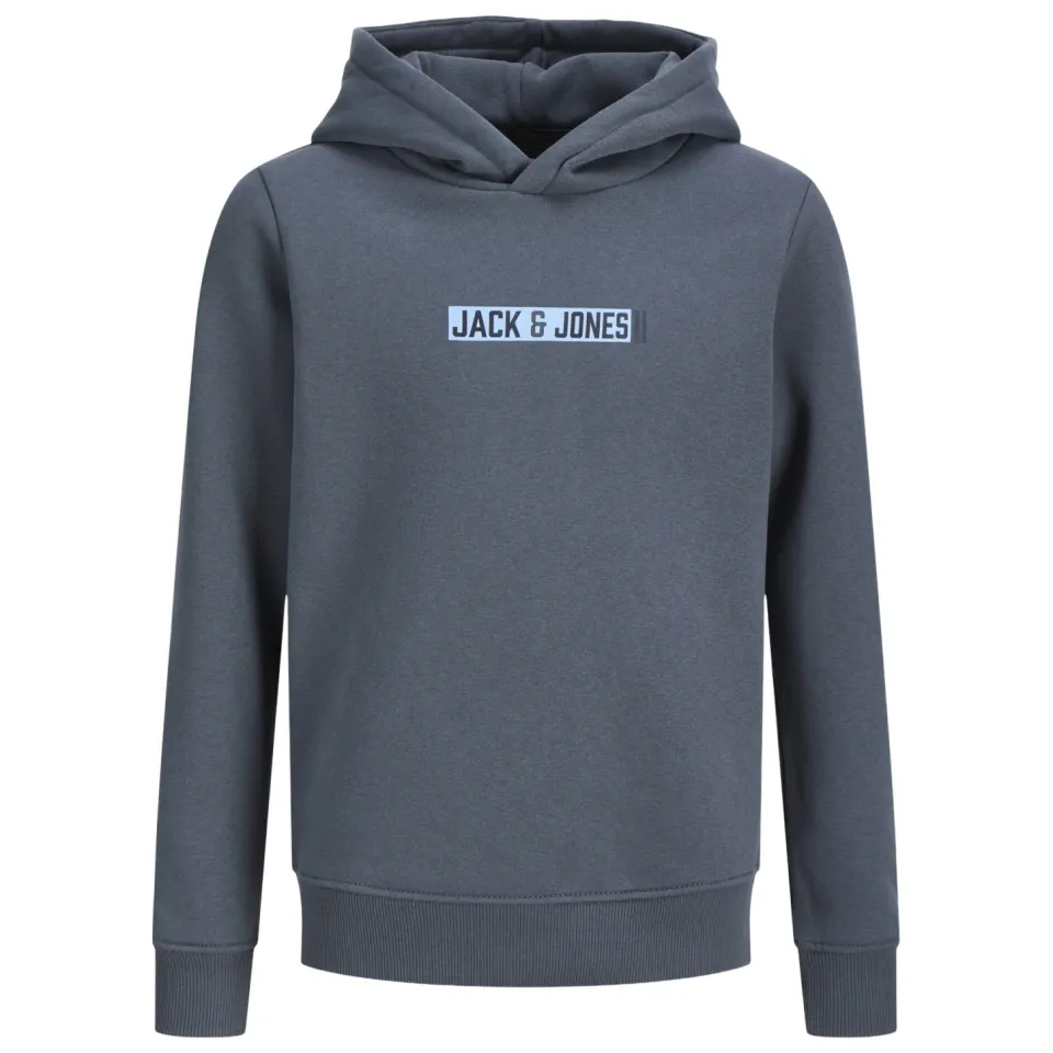Jack & Jones JUNIOR hoodie met logo - grijsblauw, foto 2