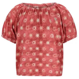 Like Flo blousetop roodbruin Roodbruin/creme