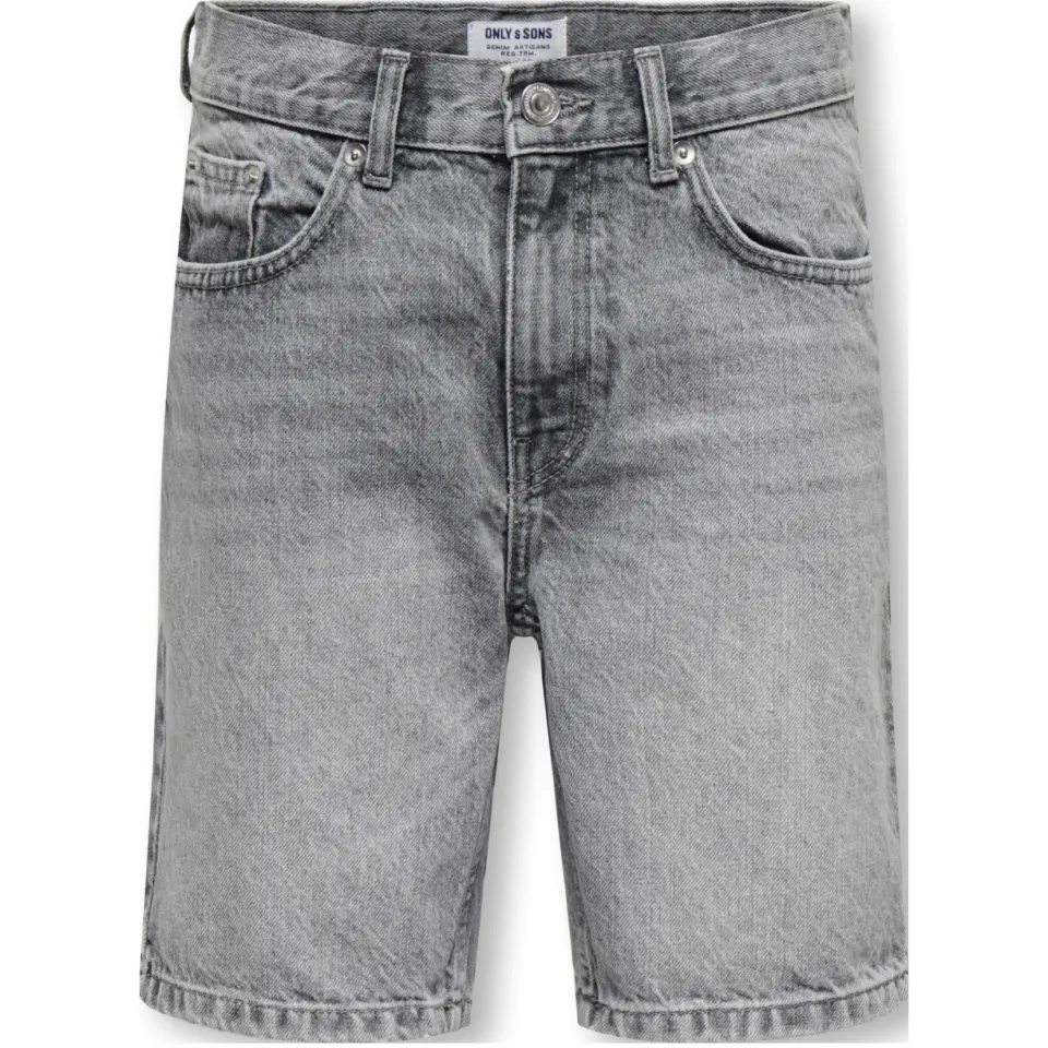 Only & Sons JUNIOR jeansshorts grijs denim, foto 3