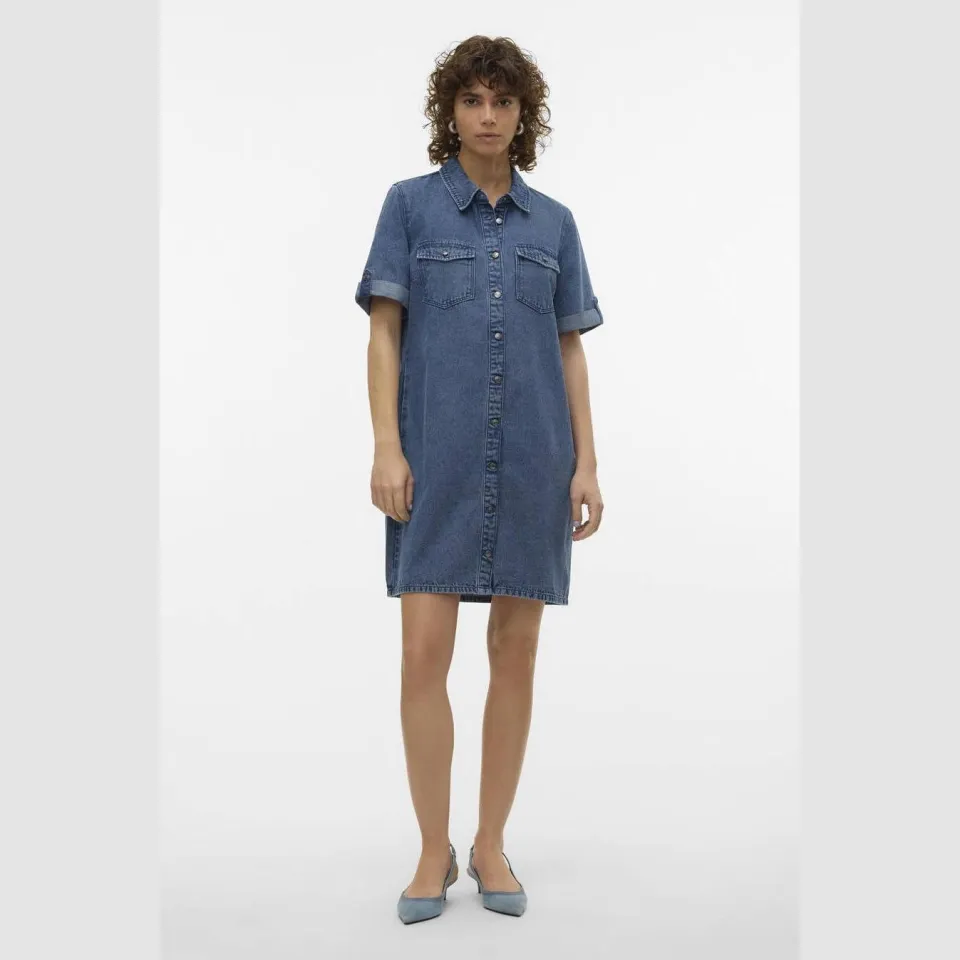 Vero Moda VMJENNIE spijkerjurk medium blue denim, foto 6