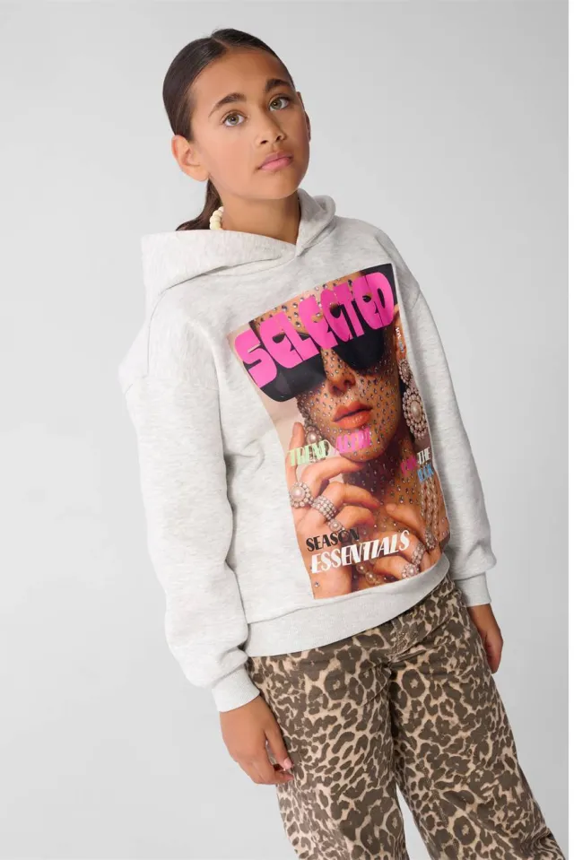 Shoeby hoodie met print - lichtgrijs