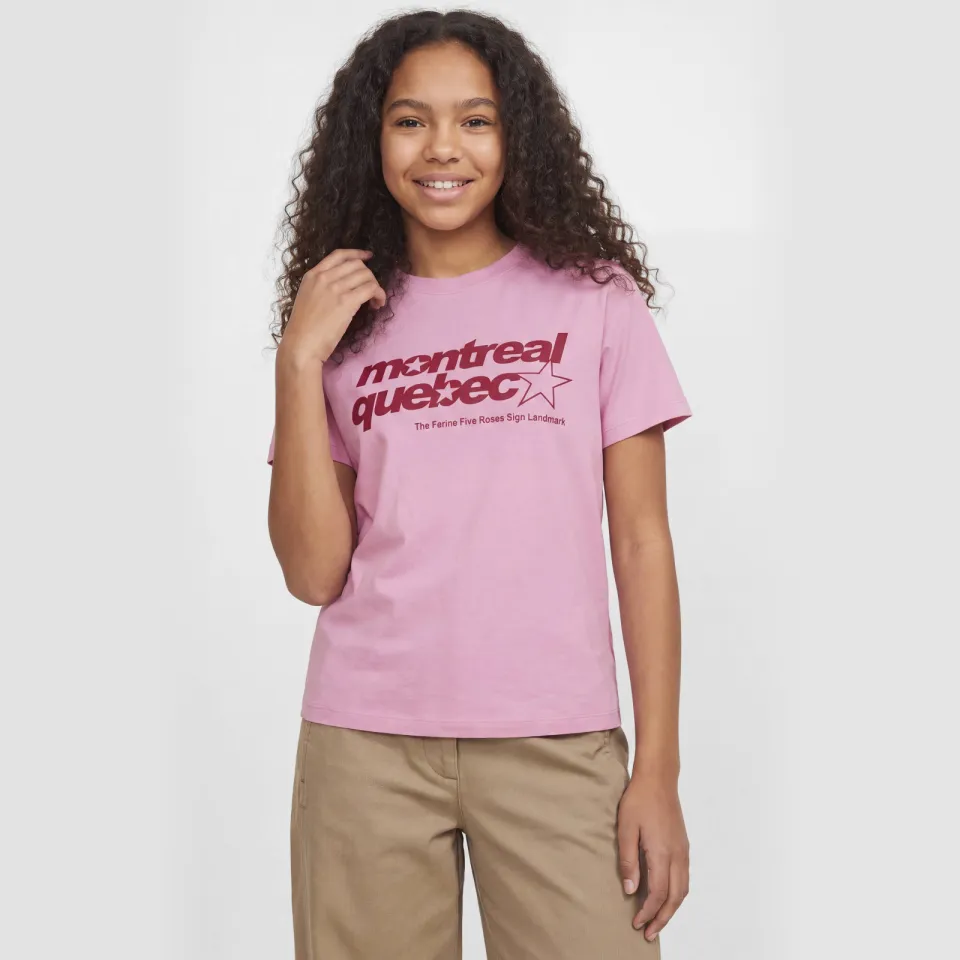 JJXX GIRL T-shirt met tekst roze
