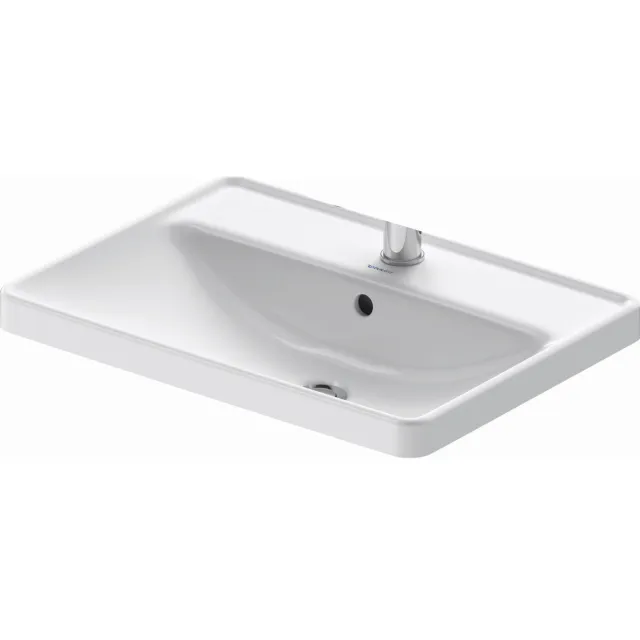 Duravit Wastafel Duravit D-Neo Inbouw Met Overloop Kraanvlak 1 Kraangat 60 cm Hoogglans Wit