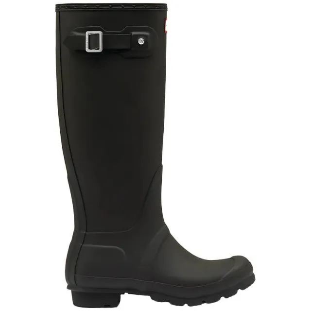 Hunter Original Tall Wellington Boots regenlaarzen met profielzool en logo - zwart