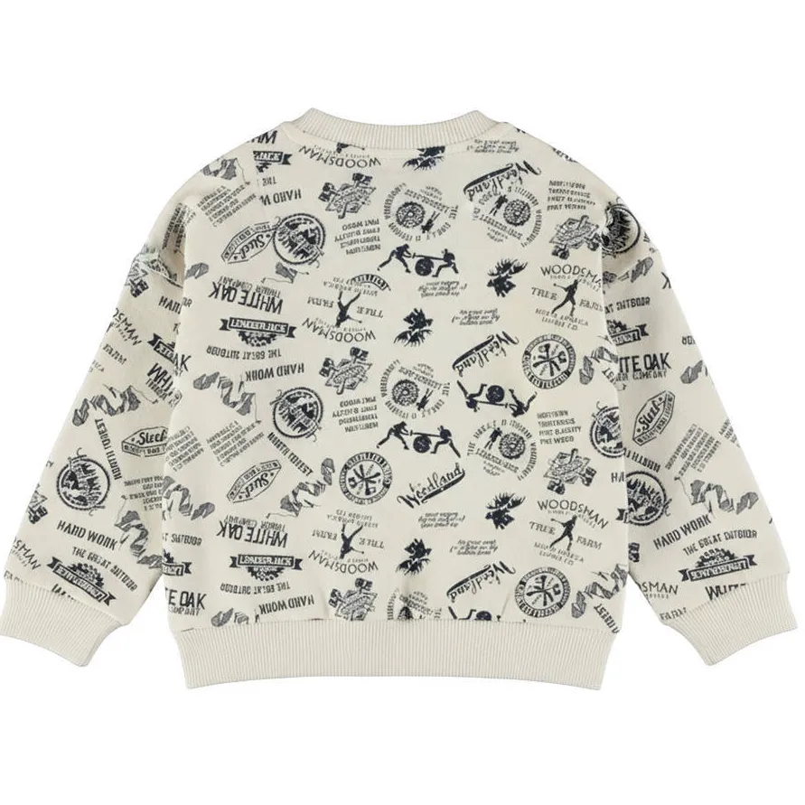 Dirkje oversized sweater met print - offwhite/zwart, foto 3