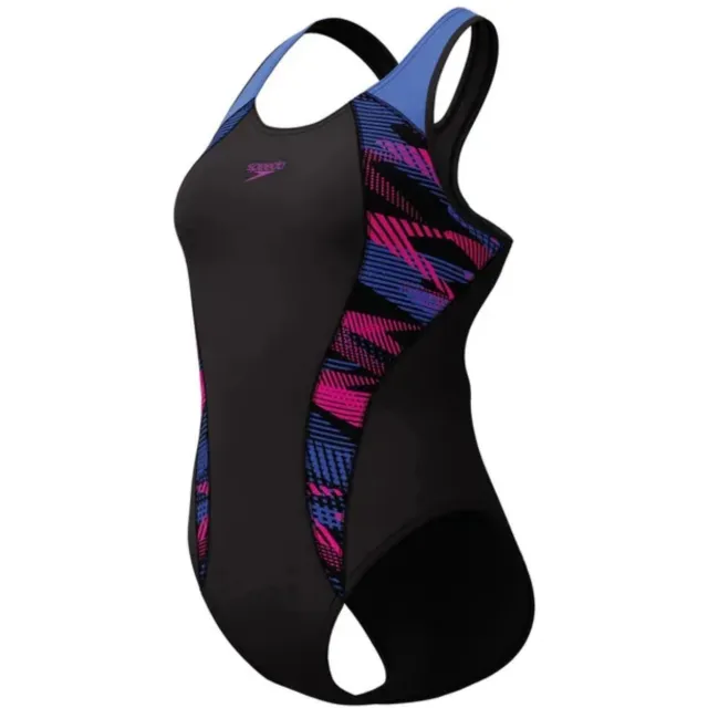 Speedo Eco+ Laneback badpak zwart