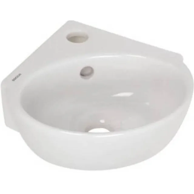 Plieger Hoekfontein Corner Keramiek 31.4x30 cm Mat Wit Zonder Overloop