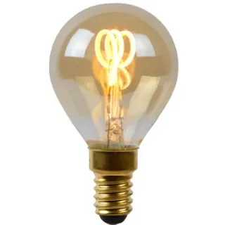 Lucide Ledfilamentlamp Peertje - Amber - D4,5cm - Dimbaar - Warm Wit - E14 - 3w