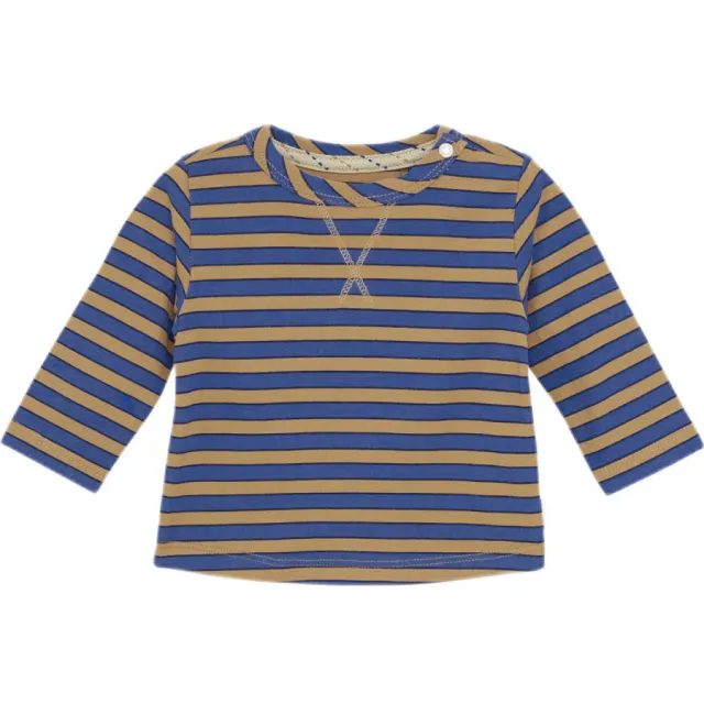 Noppies baby gestreepte longsleeve blauw Bruin/blauw