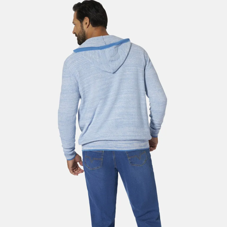 Jan Vanderstorm +FIT Collectie hoodie gebreid Plus Size TORGILS blauw, foto 4